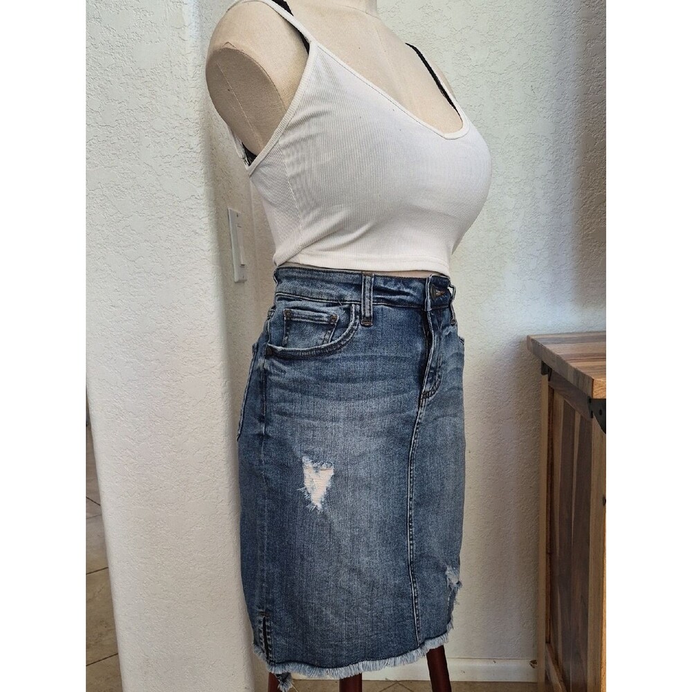Kut From The Cloth Connie High Low Fray Hem Skirt Sz 4